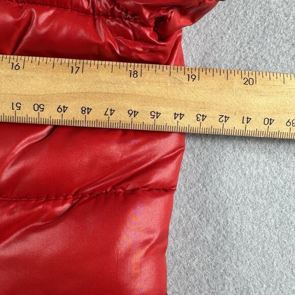 Old Navy Women M Red Lightweight Puffer Jacket Quilted Nylon Zip Front Athleisur - Picture 10 of 13